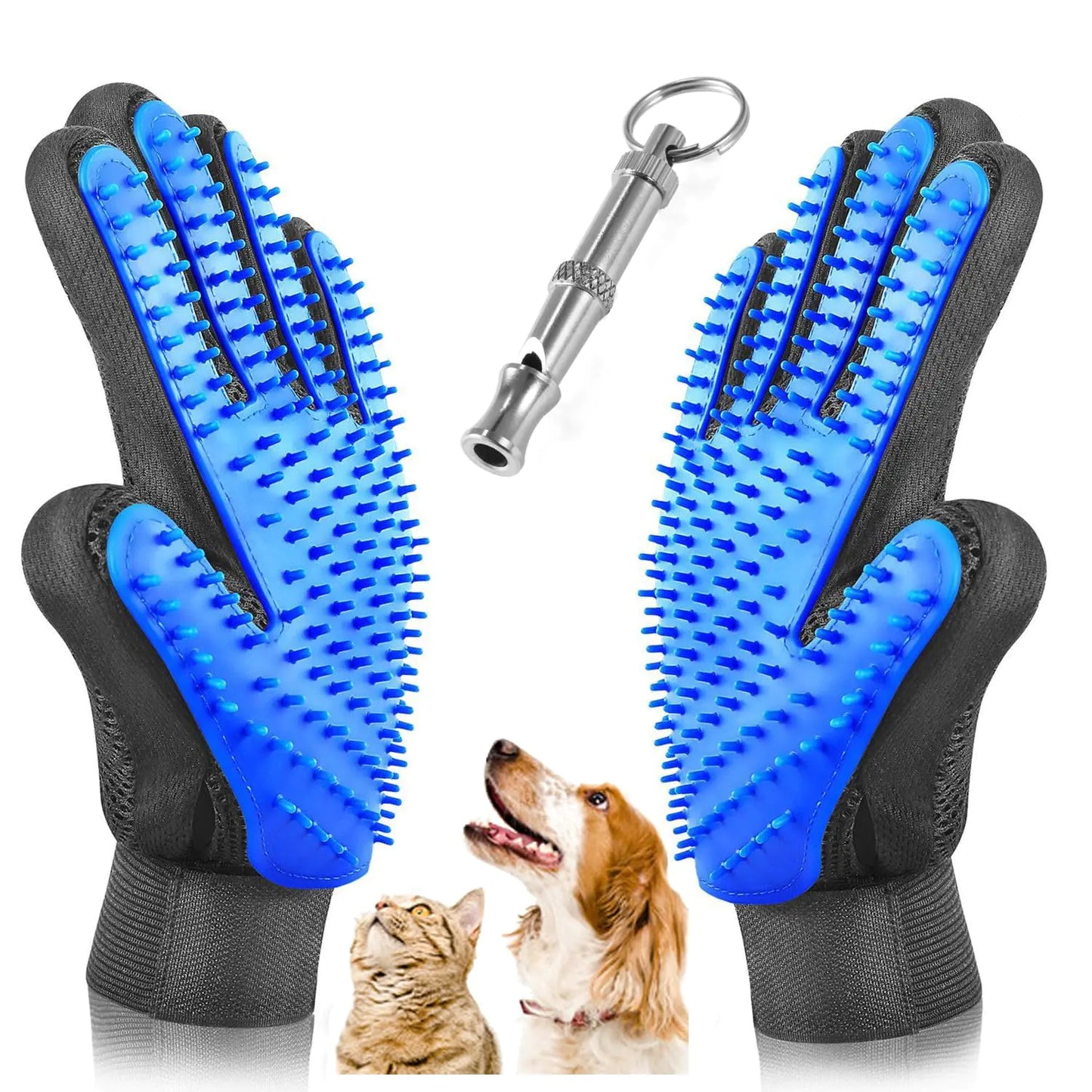 2pc Pet Grooming Glove - Gentle Deshedding Brush Glove