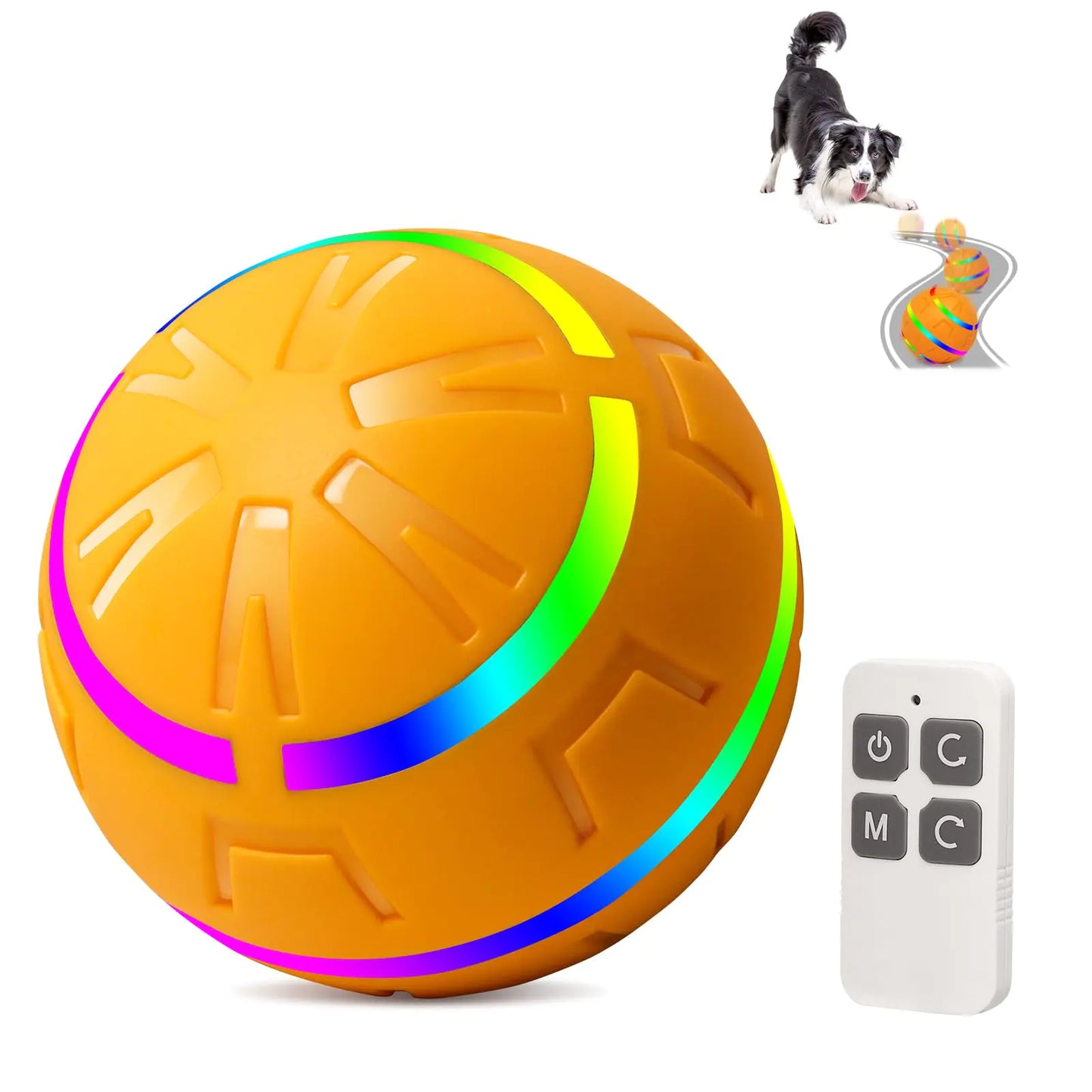 Interactive Dog Ball Toy Peppy Pet Ball for Small Medium Large Dogs-Orange