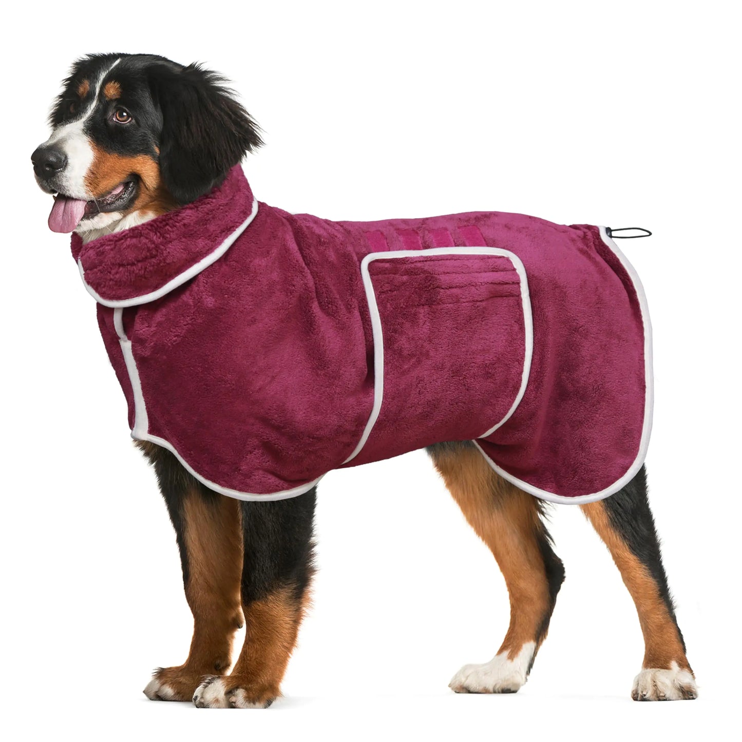 Bathrobe Towel Pet Drying Coat - Super Absorbent Pet Robe Towel (Purple Large)